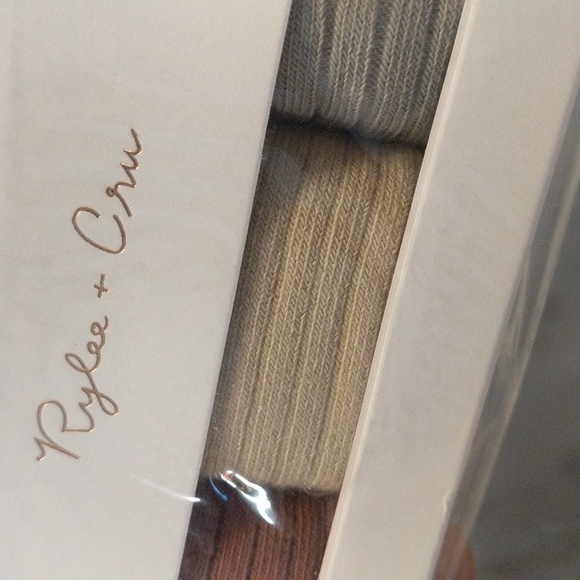 NWT Rylee and Cru Solid Ribbed Socks -3 Pack Rib Knit Knee Socks - Picture 3 of 9